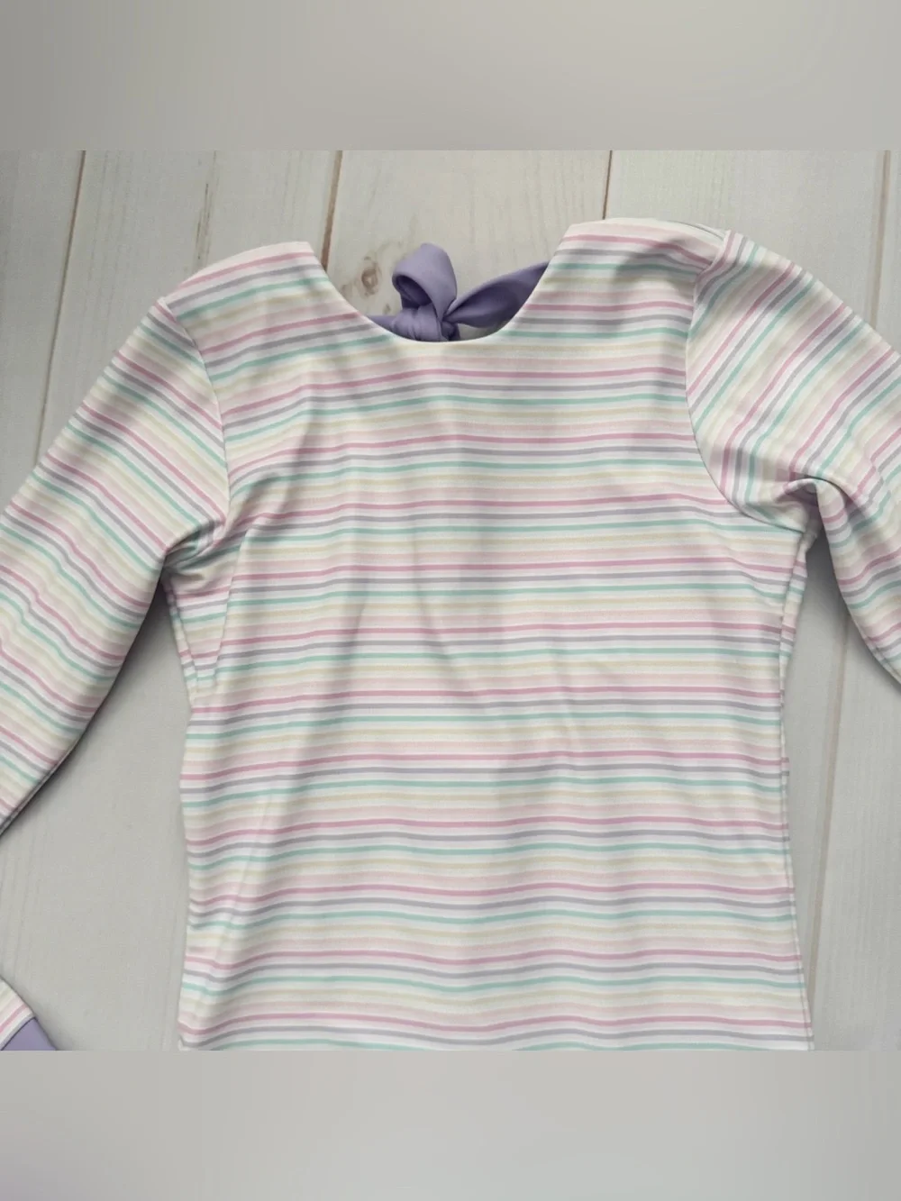 Saint Ida Pastel Rainbow Stripe Long Sleeve Swim